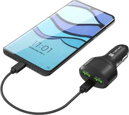 Avto polnilec 84W, Quick Charge 3.0, črn Natec Coney