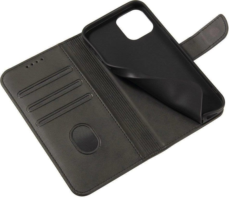 Zaščitna etui z magnetom Hurtel za Motorola Moto G 5G 2022, s pokrovom, stojalom in žepom, črna