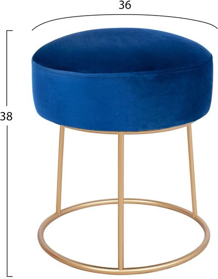 Stol Karlo FH8411.08 moder z zlato osnovo 36x38 h cm