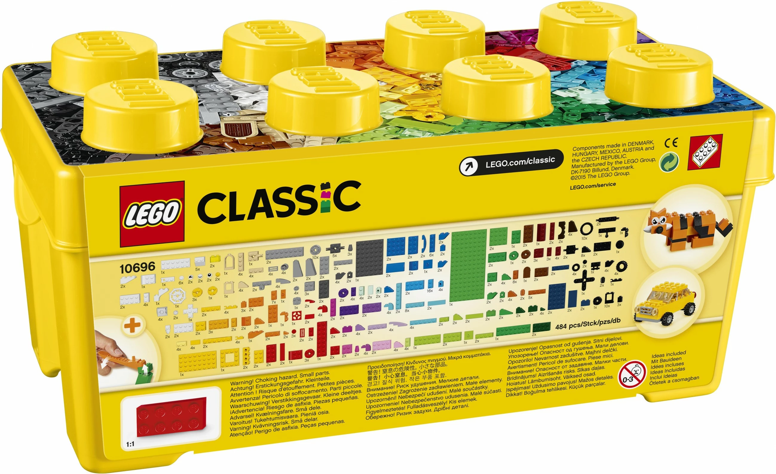 Sestavljivi set LEGO Classic Medium Creative Brick Box 10696, 484 kosi, večbarven