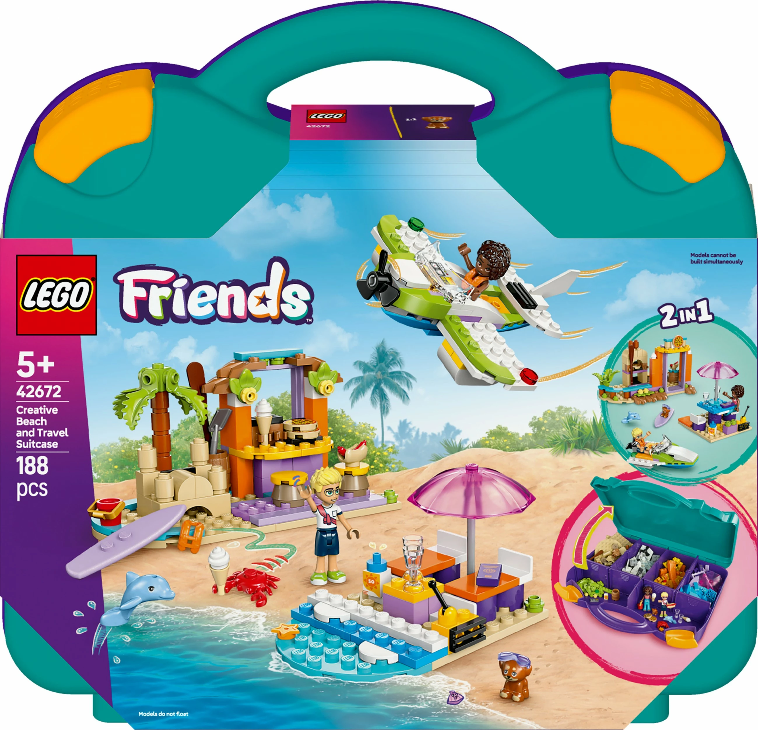 Kreativni komplet za sestavljanje v kovčku, LEGO Friends 42672, 188 delov, večbarvno