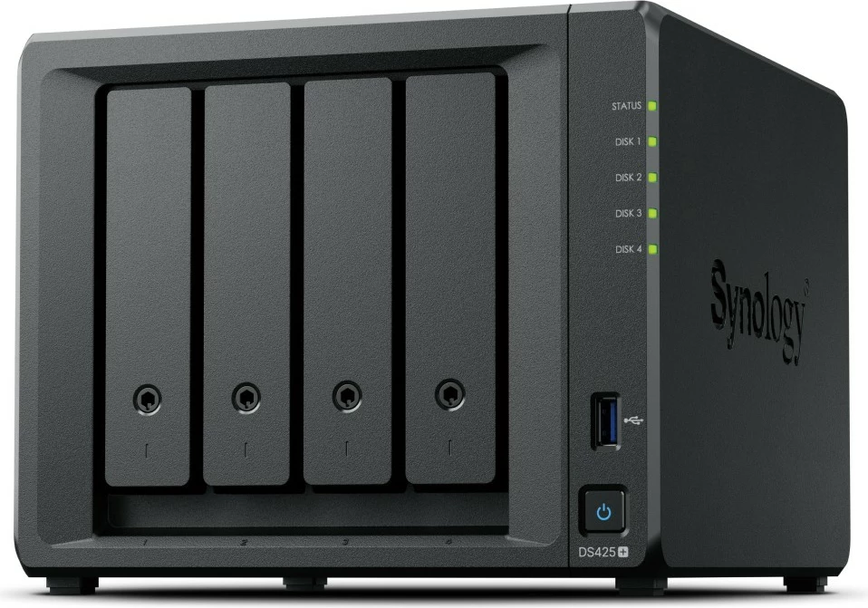 Napreden NAS z 4 režami Synology DS425+, 2 GB RAM, do 80 TB, črn