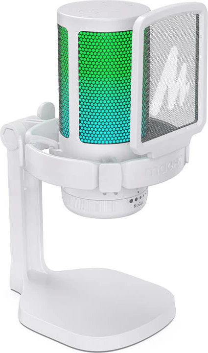 Igralni kondenzatorski mikrofon Maono DGM20, z RGB osvetlitvijo, bel