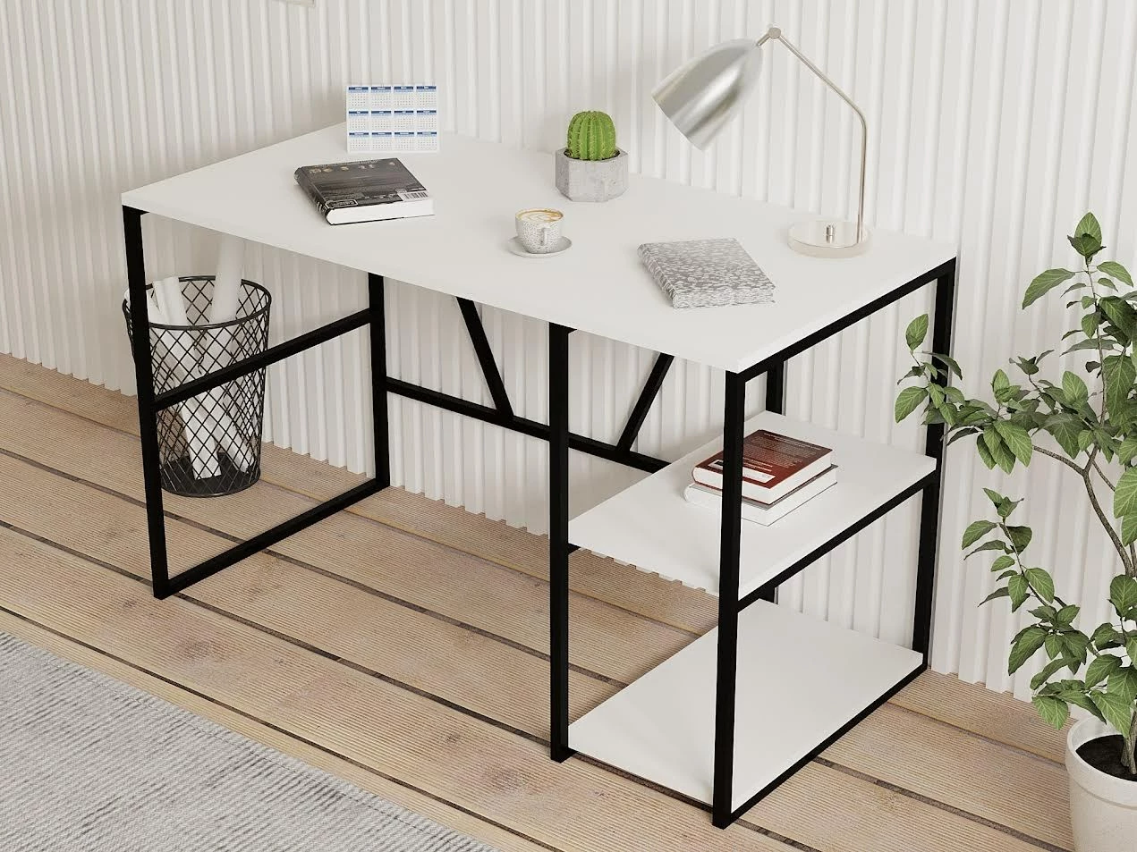 Študijska miza Hanah Home Caste, bela