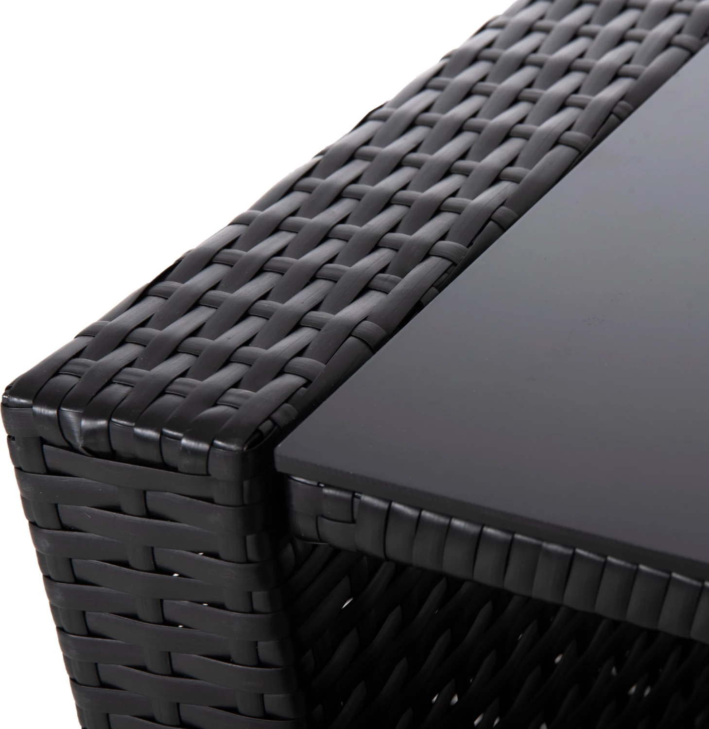 Zunanji salon 4-delni set THORE FH5978 sintetični ratan v antracit-bež blazinah