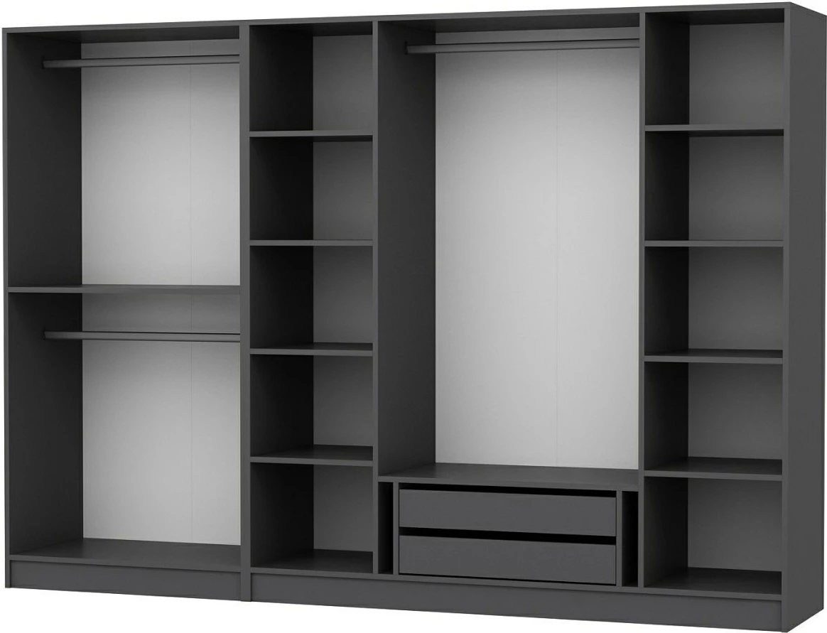 Garderobna omara Skye Decor, antracit, 270x210x52 cm