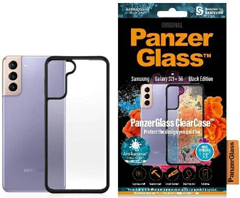 Ovitek PanzerGlass ClearCase za Samsung Galaxy S21+, prozoren in črn