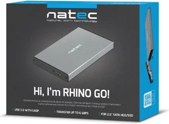 Zunanje ohišje za HDD/SSD 2,5" Natec Rhino Go NKZ-1281, USB 3.0, sivo