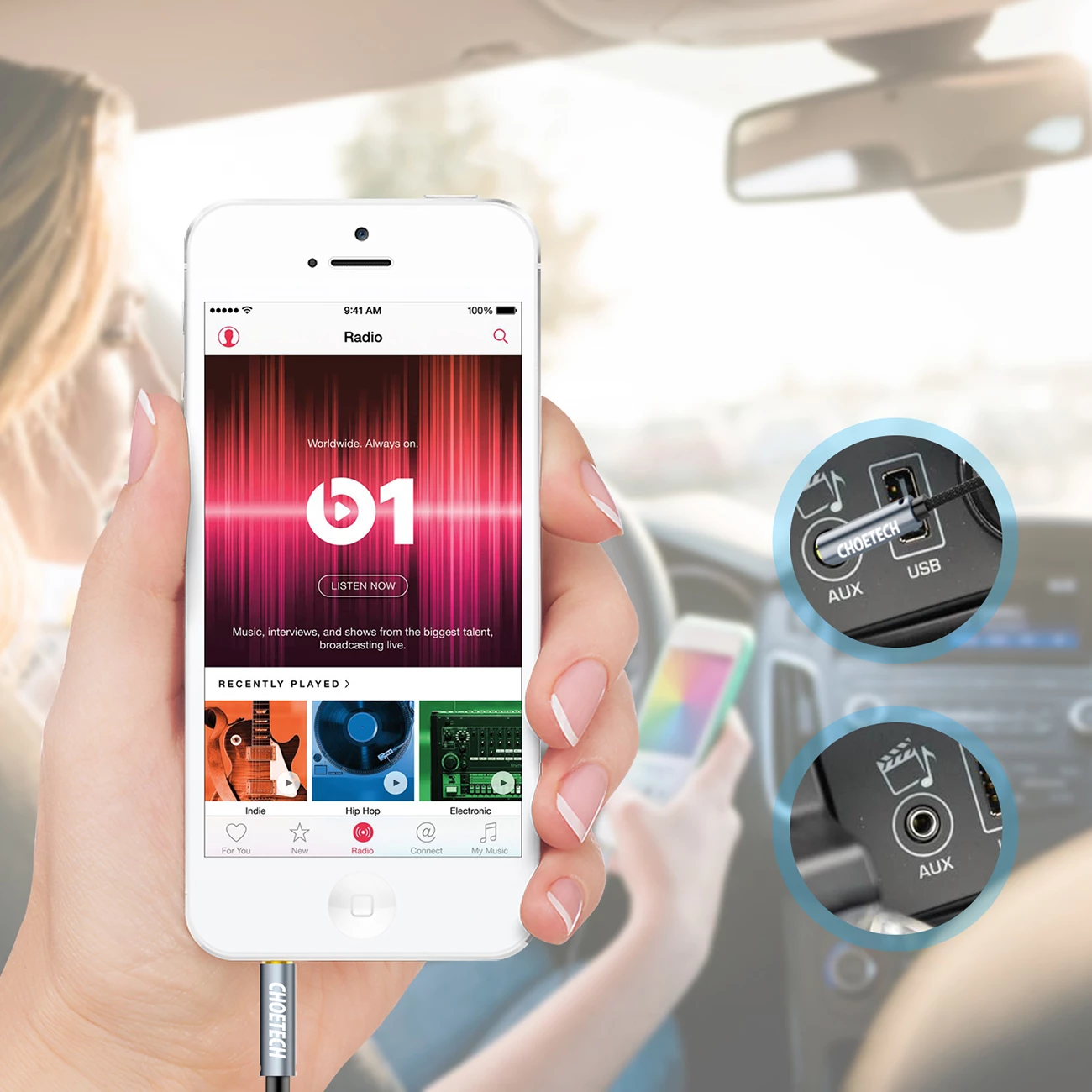 Avdio kabel Choetech AUX002, mini jack 3,5 mm (moški-moški), 1,2 m, črn