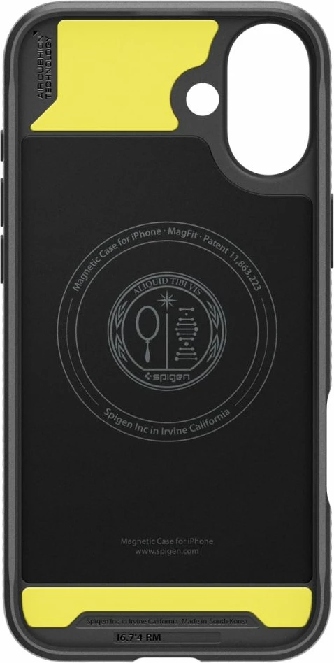 Ovitek za telefon Rugged Armor MagSafe Spigen za iPhone 16, črn