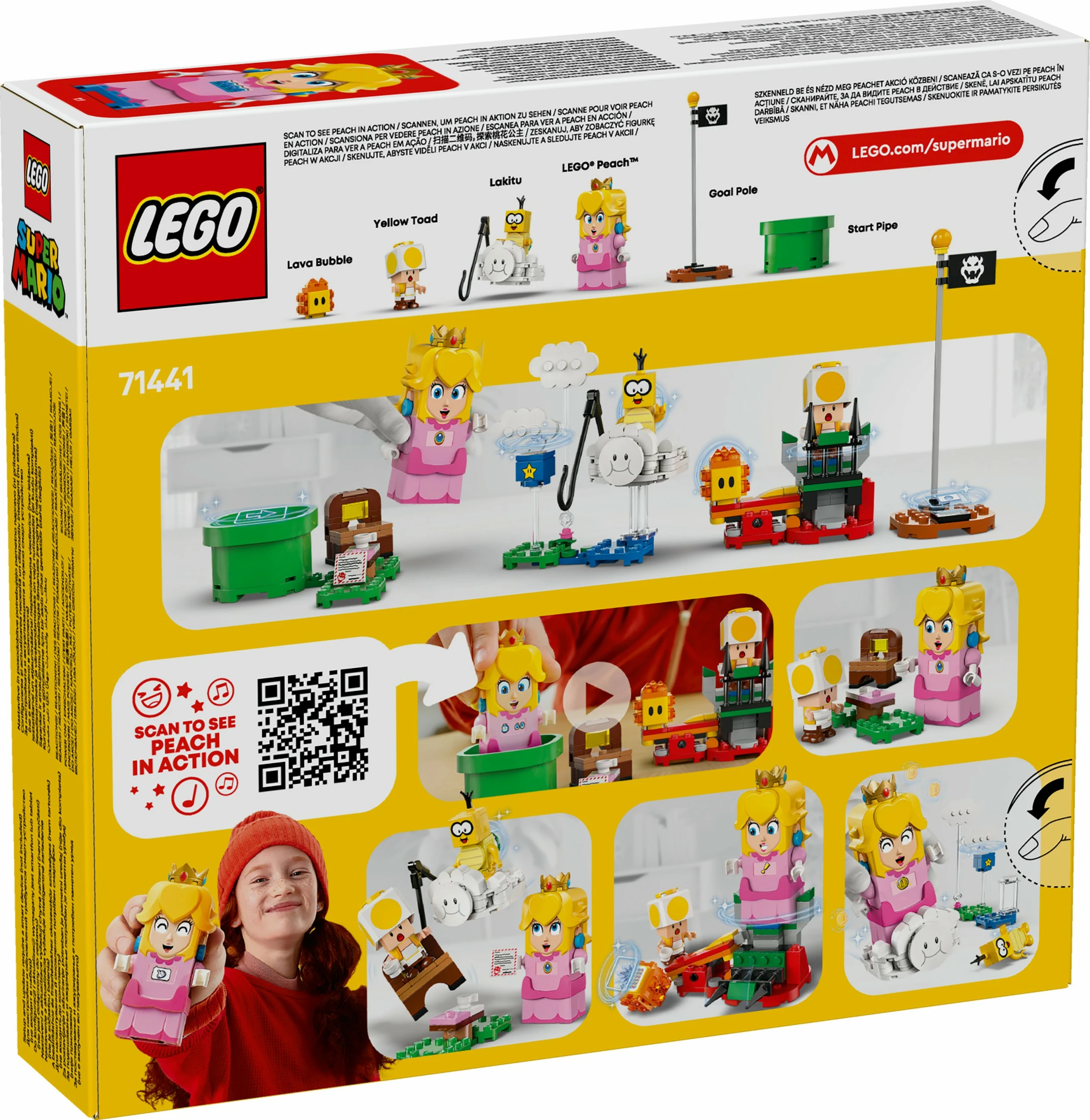 Interaktivni set za sestavljanje Peach, LEGO Super Mario 71441, 208 delov, večbarven