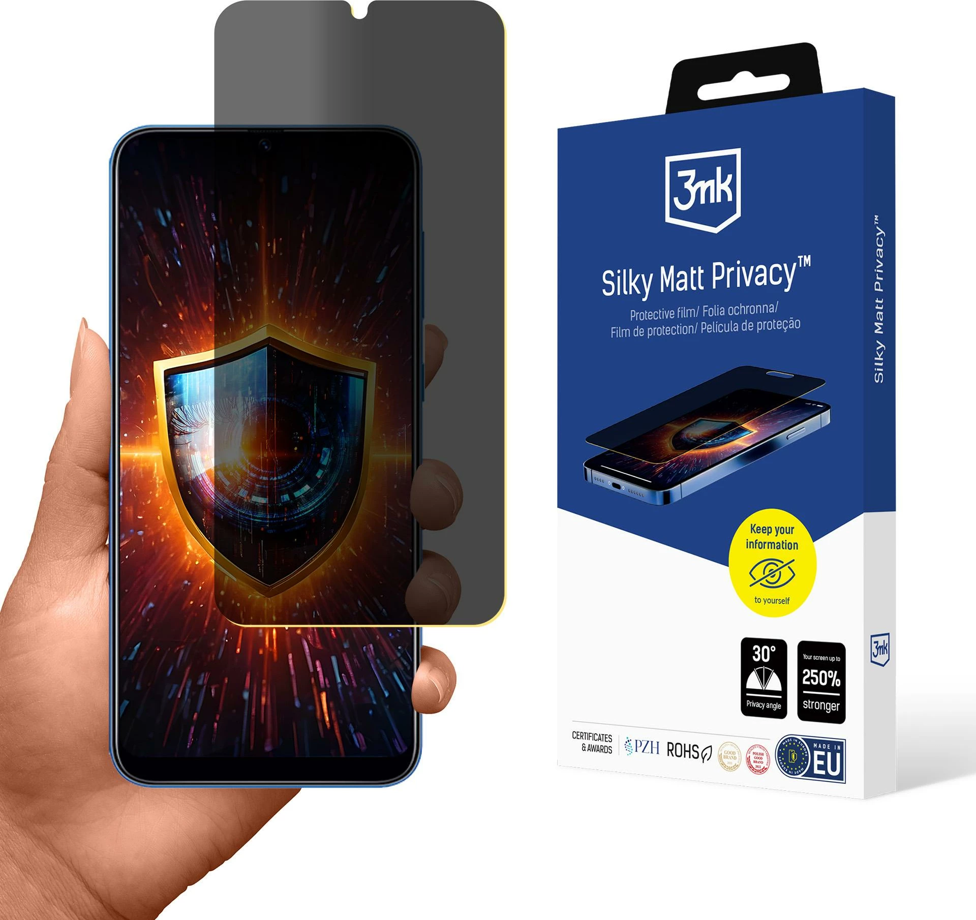 Zaščitni film za zasebnost 3mk Silky Matt Privacy za Samsung Galaxy A40, mat