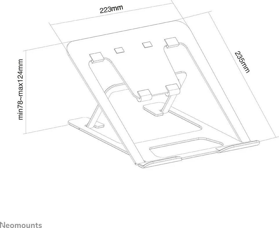Stojalo za prenosnik Newstar Neomounts NSLS085BLACK, aluminij, 10–17", črno