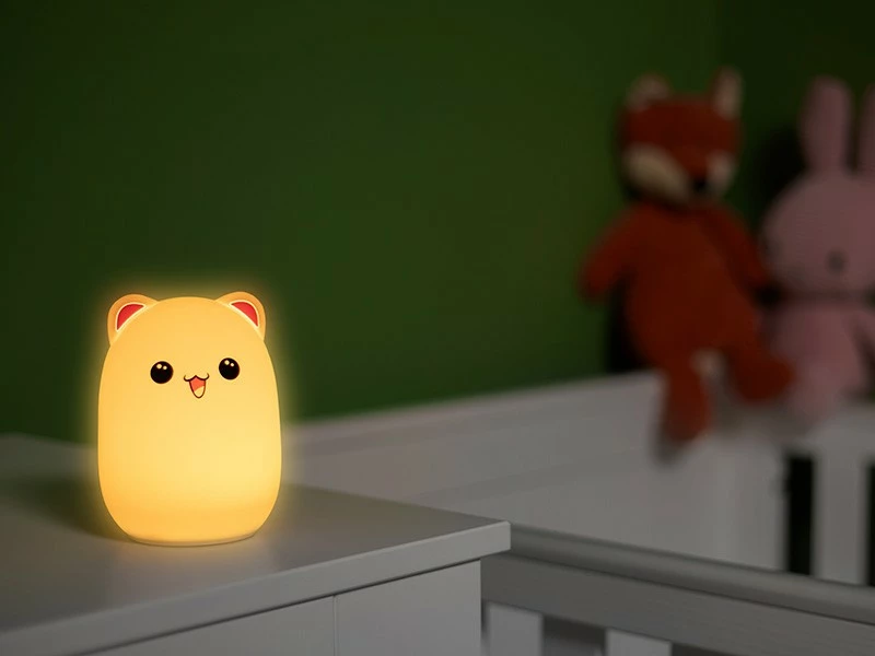 Nočna lučka v obliki medvedka Tracer Teddy Bear, LED, z daljincem, bela