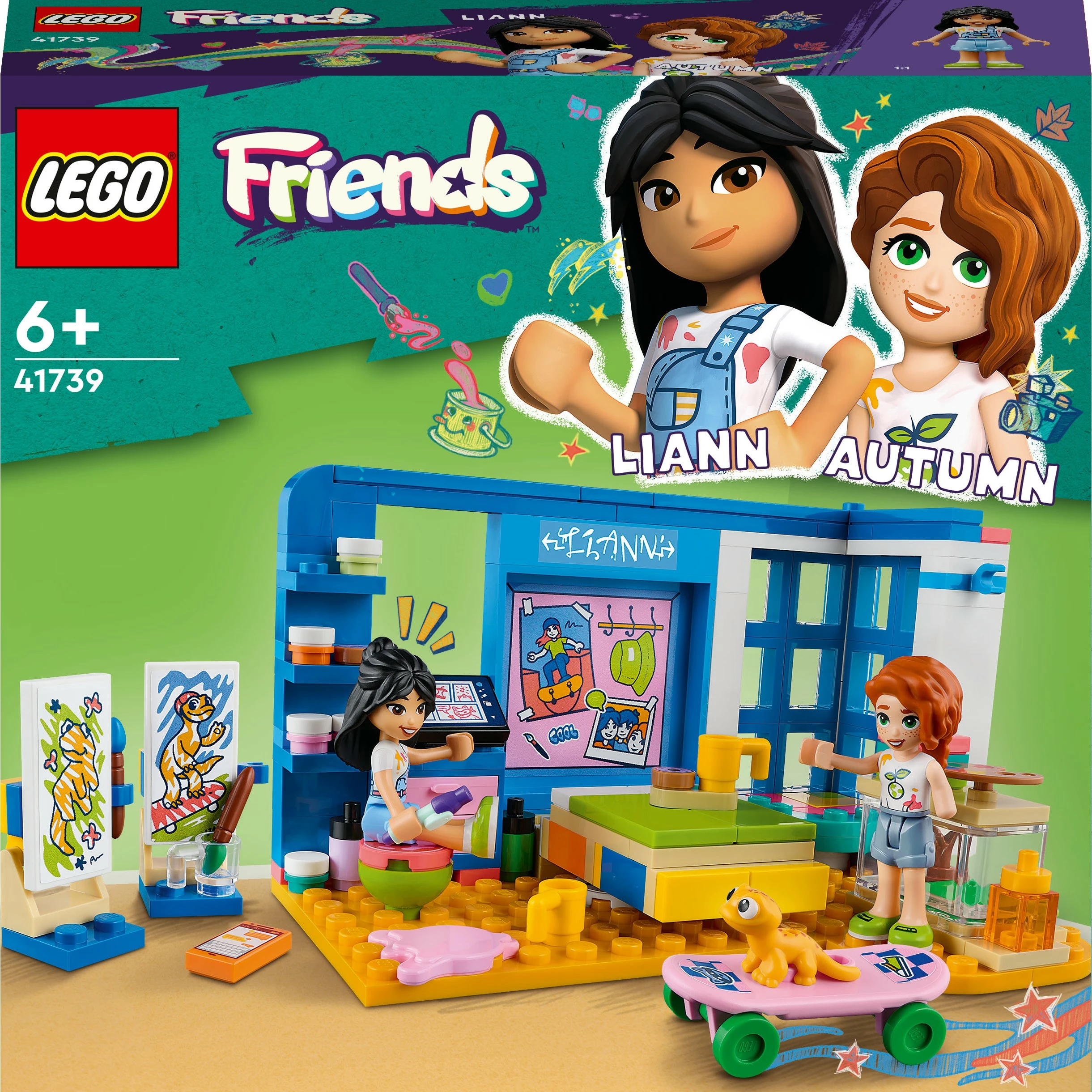 Set za gradnjo Liannina soba, LEGO Friends 41739, 204 kosi, večbarven