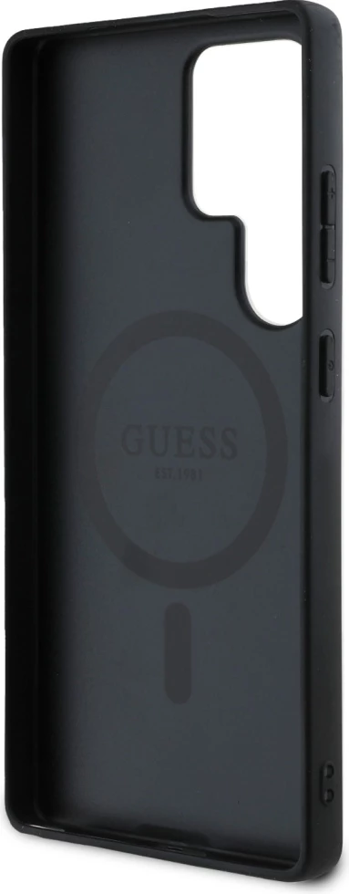 Ovitek za pametni telefon Guess za Samsung Galaxy S25 Ultra, MagSafe, črn