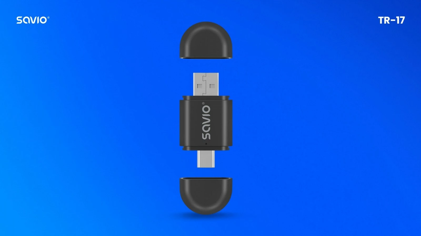 Brezžični adapter za CarPlay in Android Auto Savio TR-17, črn