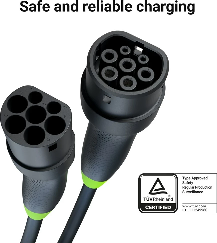 Polnilni kabel za električna vozila Green Cell EVKABGC03, 5 m, črn