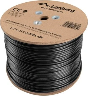 Zunanje FTP omrežno vodilo Lanberg LCF5-21CU-0305-BK, 305 m, Cat5e, črno