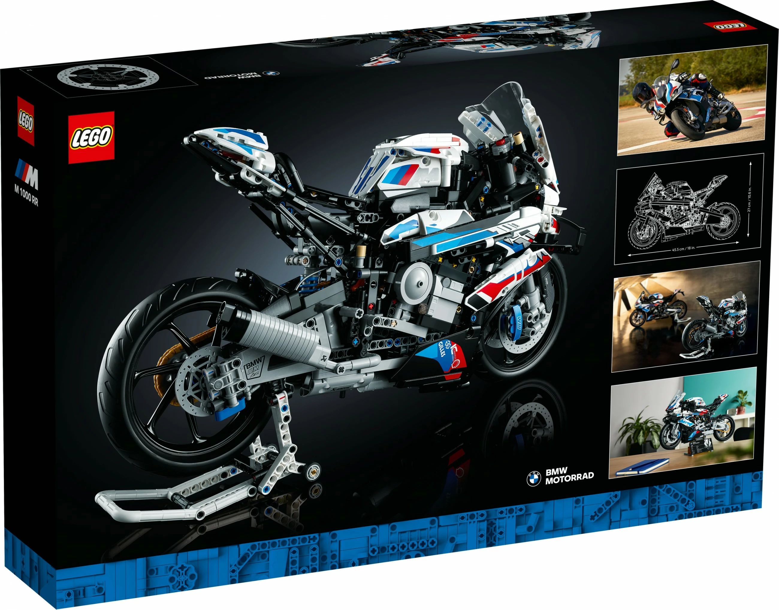 Model motorja v merilu 1:5 LEGO Technic BMW M 1000 RR, 1921 delov, večbarven