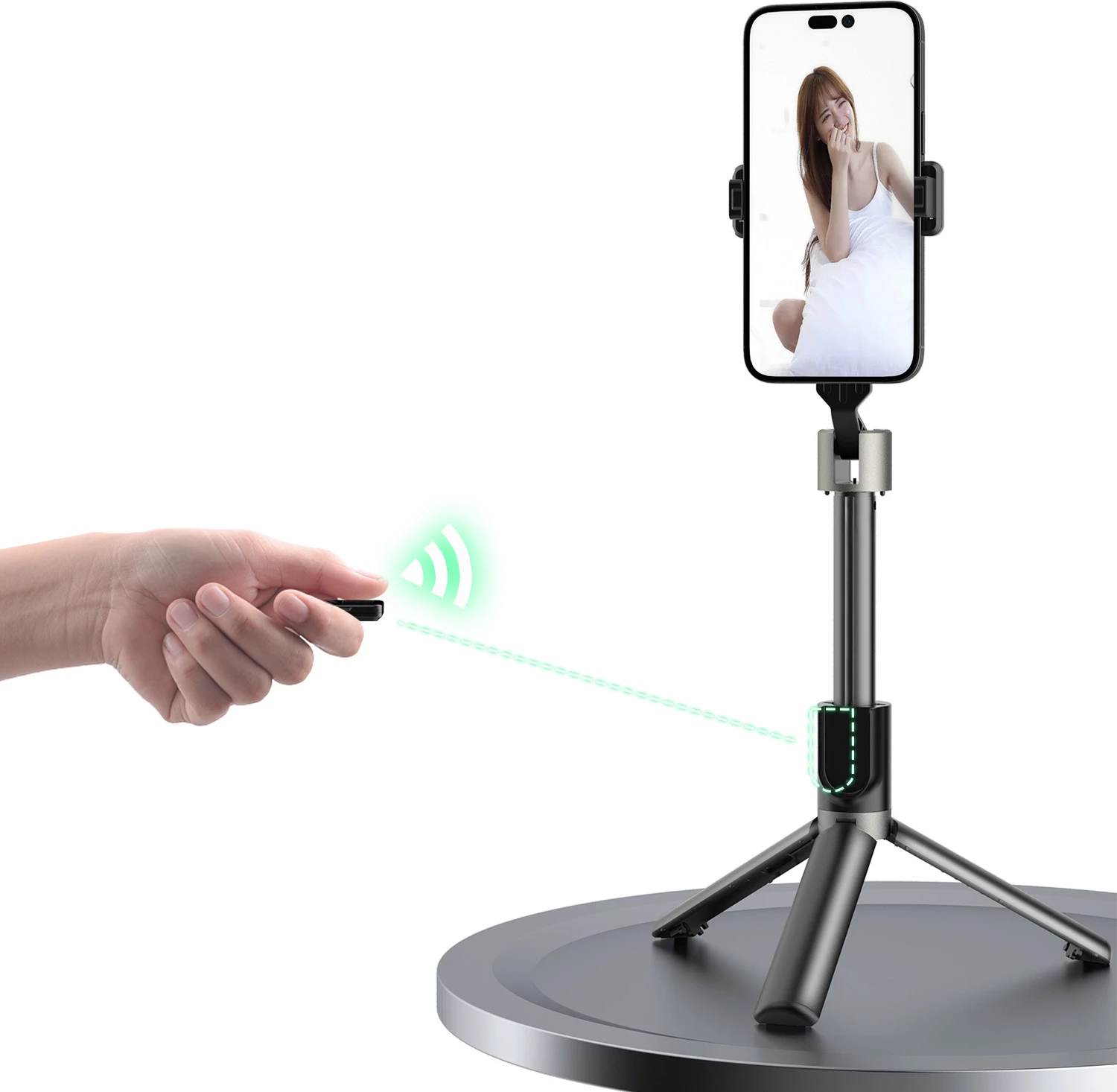 Selfie palica s stojalom, Bluetooth, črna, Dudao F18B