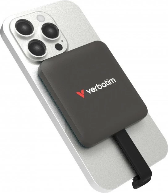 Zunanji SSD, 512 GB, USB-C 3.2 Gen 2x2, hitrost branja 1900 MB/s pisanja 1800 MB/s, magnetni MagSafe, Mocca — Verbatim SnapBack DQVE32060PLG, komplet z 2 USB-C kabloma in magnetnim obročem