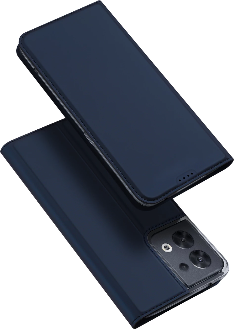Ovitek za pametni telefon Dux Ducis Skin Pro za Oppo Reno 8, s preklopnim pokrovom, z žepom za kartico, s funkcijo stojala, moder