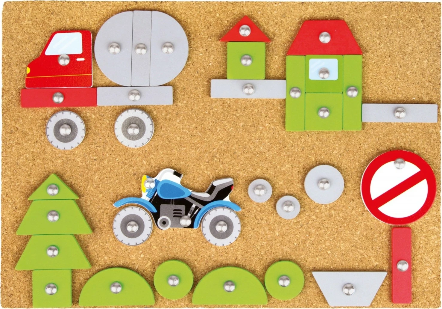 Kreativni komplet igrač Przybijanka Vehicle, Lena, 64 kosi, večbarven