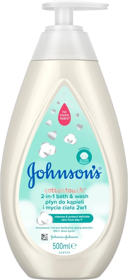 Gel za prhanje in umivanje telesa za otroke Johnson & Johnson Cotton Touch, 500 ml