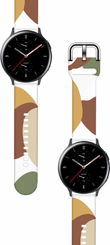Silikonski pašček za uro, kamuflažen večbarven — Hurtel Moro Band, 20 mm, za Samsung Galaxy Watch