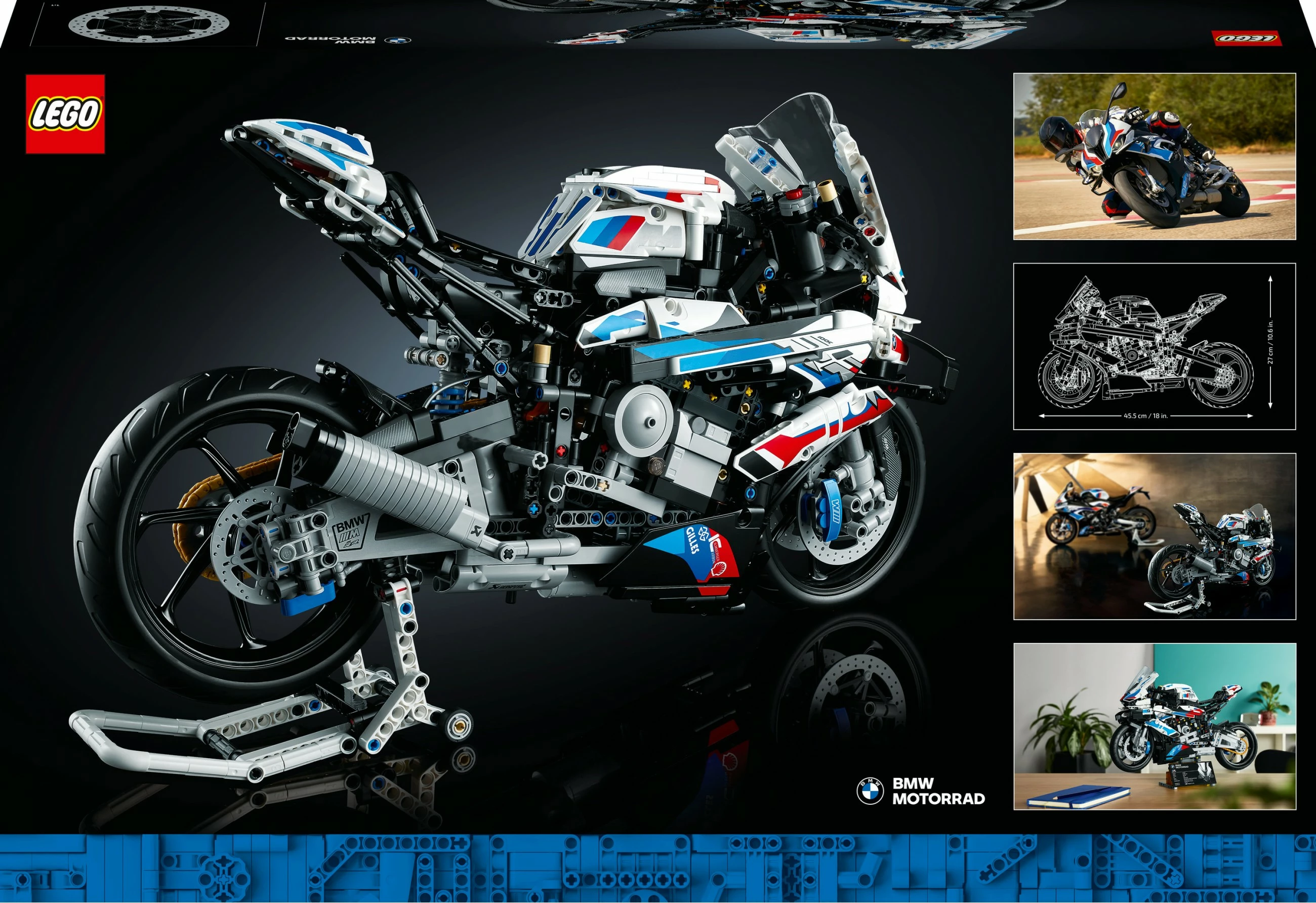Model motorja v merilu 1:5 LEGO Technic BMW M 1000 RR, 1921 delov, večbarven
