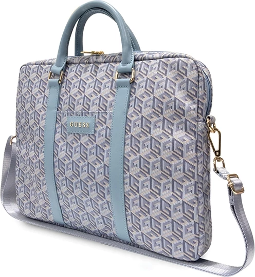 Torba za prenosnik do 16" Guess GCube Stripes, modra
