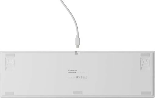 Mehanska tipkovnica Genesis Thor 404, RGB, Gateron Yellow Pro, polna velikost, bela