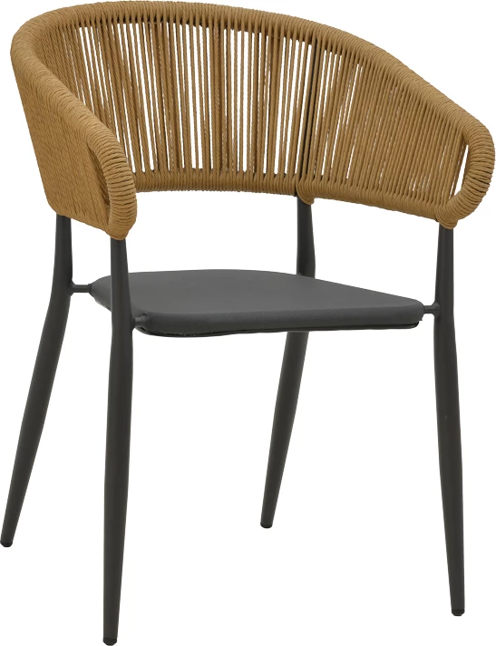 Set za jedilnico za teraso Kliton-Raven, alumin, antracit-naravna, 80x80x74 cm, 5-delni