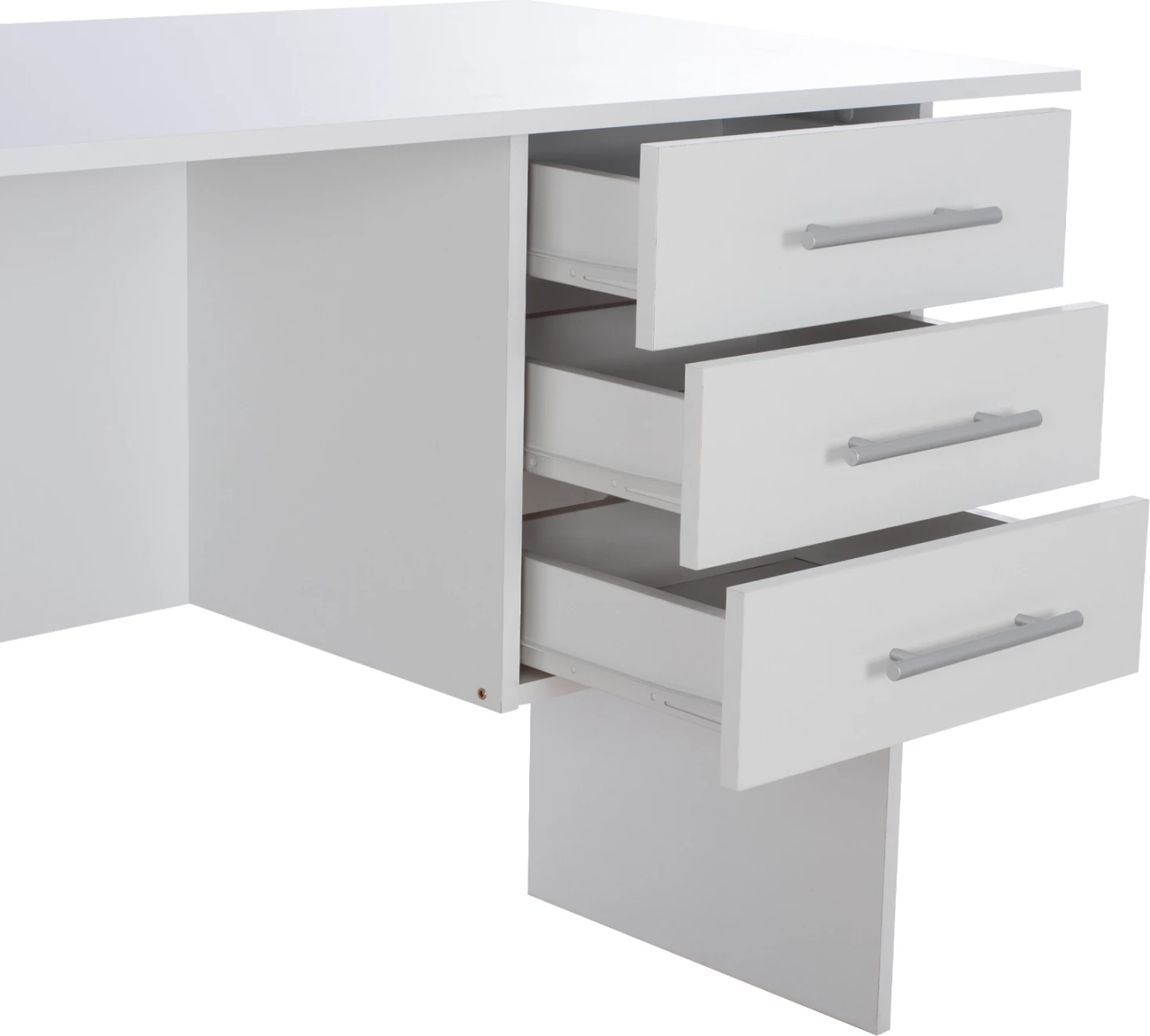 Pisalna miza iz melamina ENSLEY FH2029.05 s 3 predali bela 120x60x76 cm