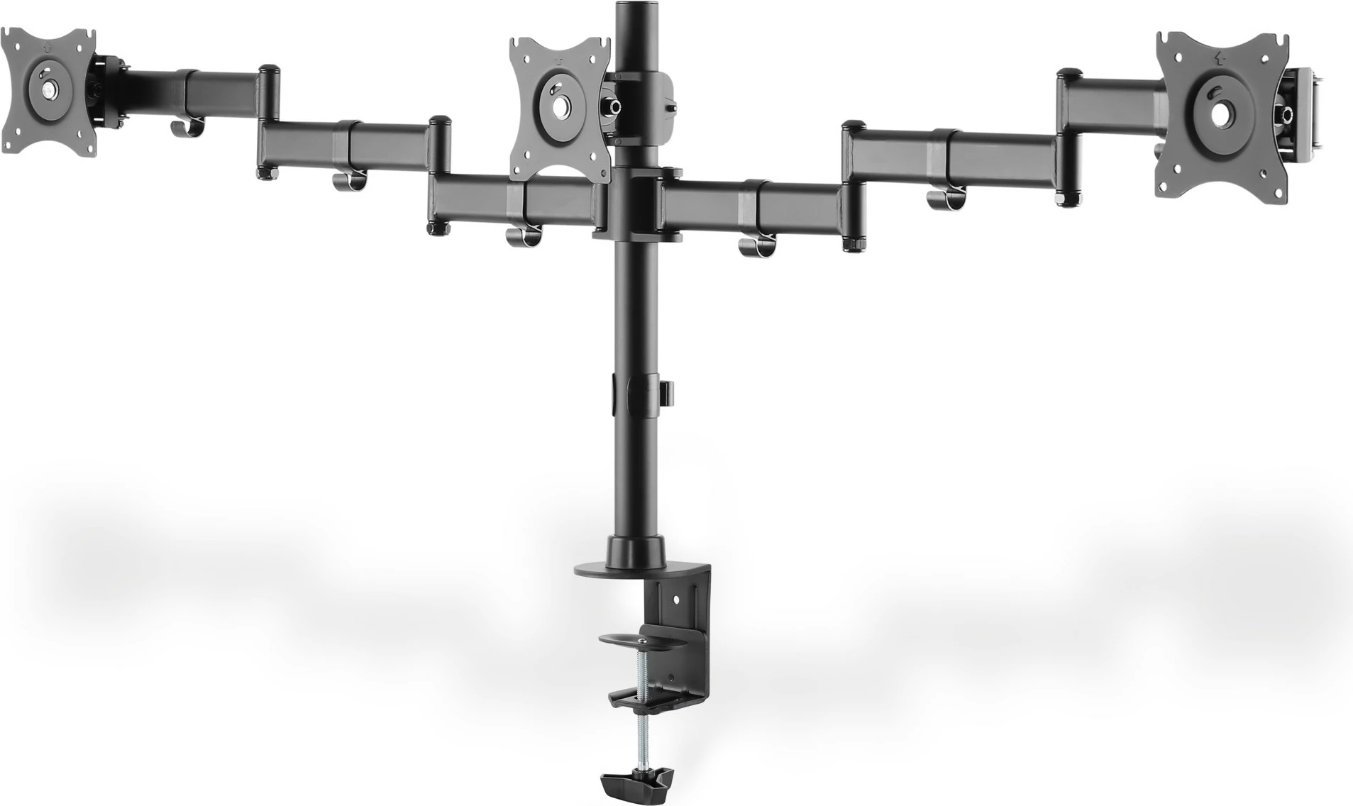 Univerzalni nosilec za tri monitorje Digitus, za 3 monitorje, VESA 100x100 mm, nastavljiva višina, črn