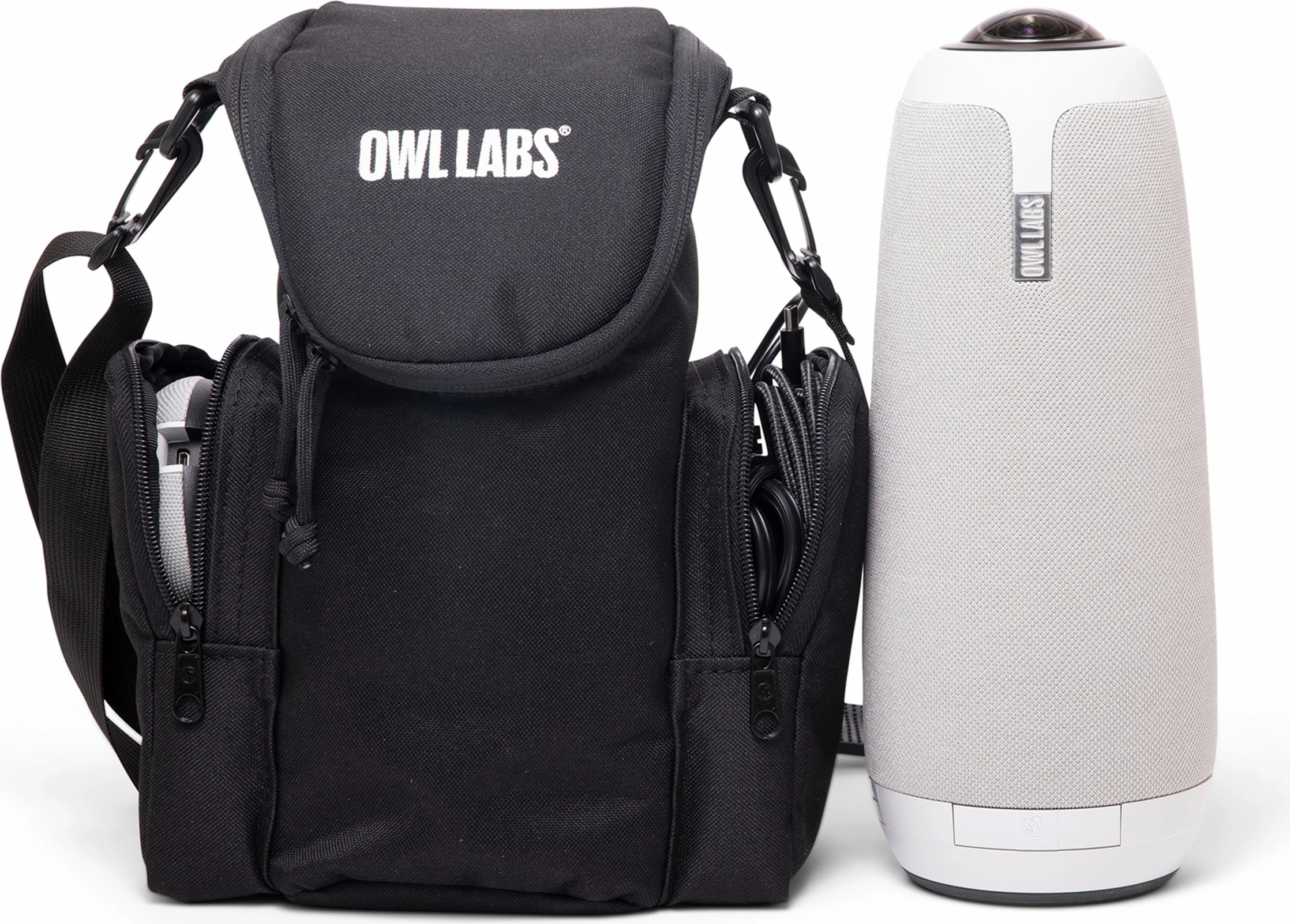 Zaščitna torbica za Meeting Owl, Owl Labs, poliestrska, z naramnim trakom, črna