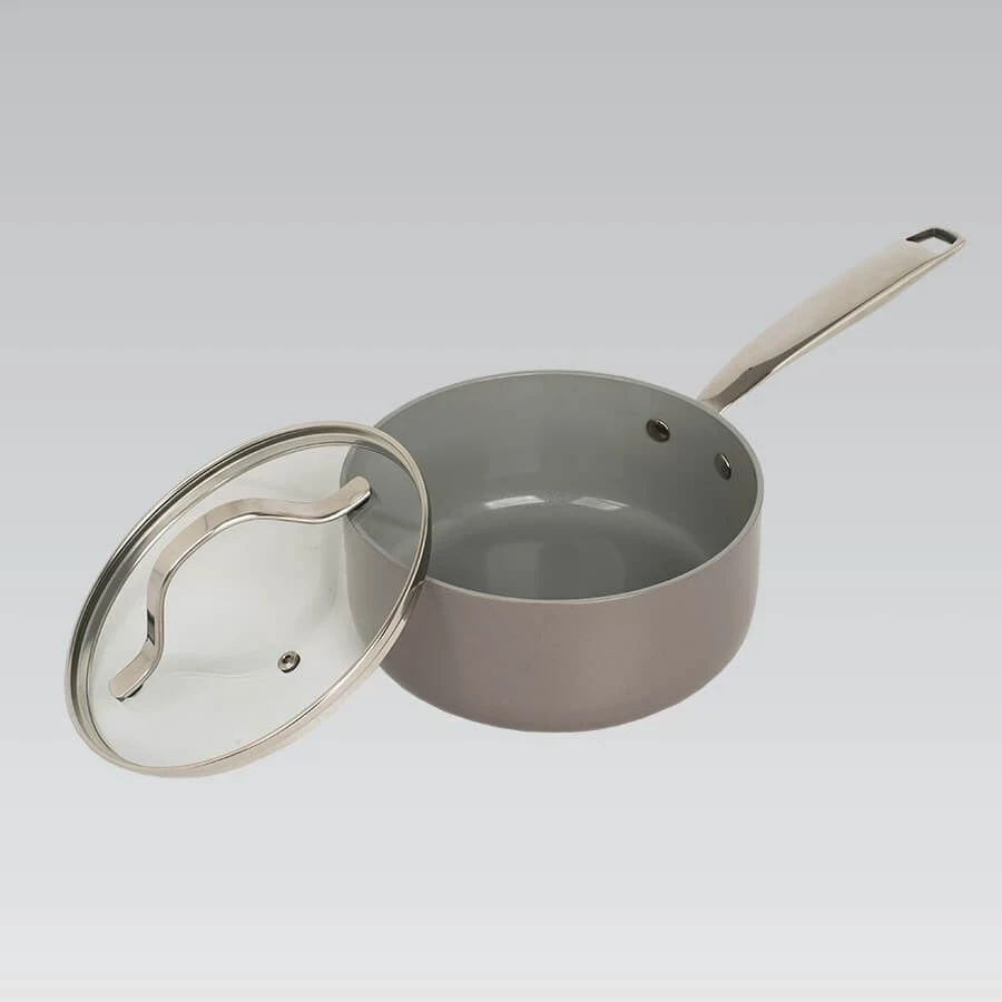 Lonček za kuhanje, 1,9 L, 18 cm, s steklenim pokrovom, gri - Maestro MR-4009-18S