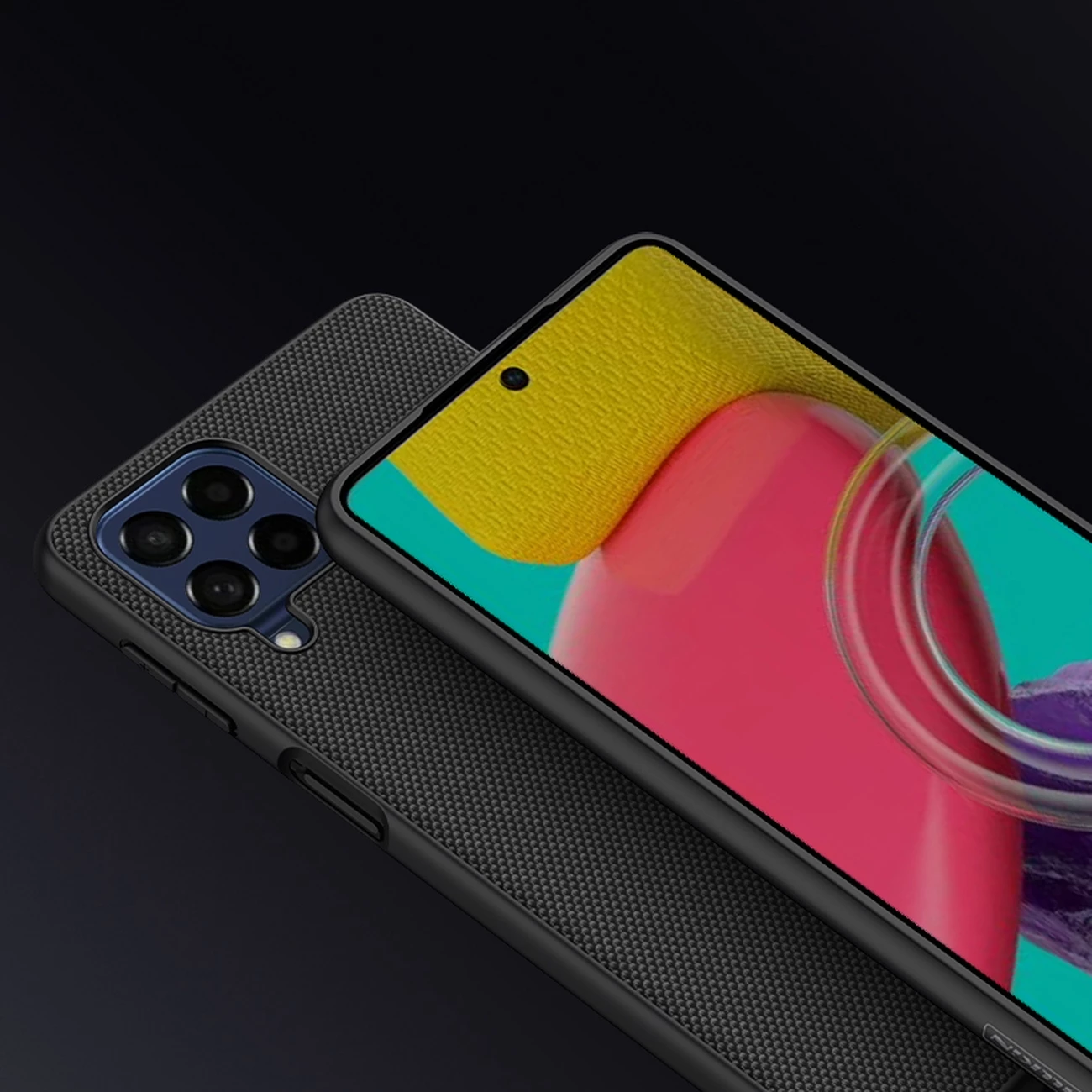 Teksturiran ovitek za telefon Nillkin za Samsung Galaxy M53 5G, črn