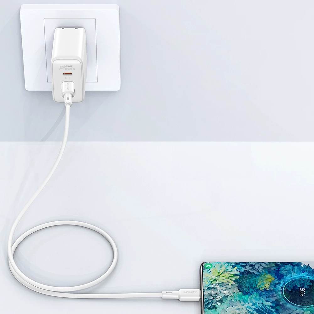 Kabel USB-C na USB-C, 1,2 m, 60 W, bel — Acefast C2-03-C-C