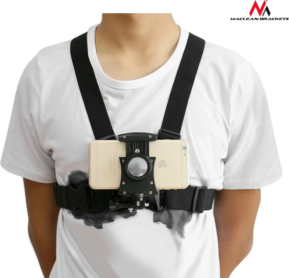 Športni trak za telefon, kamero in GoPro Maclean MC-773, črn