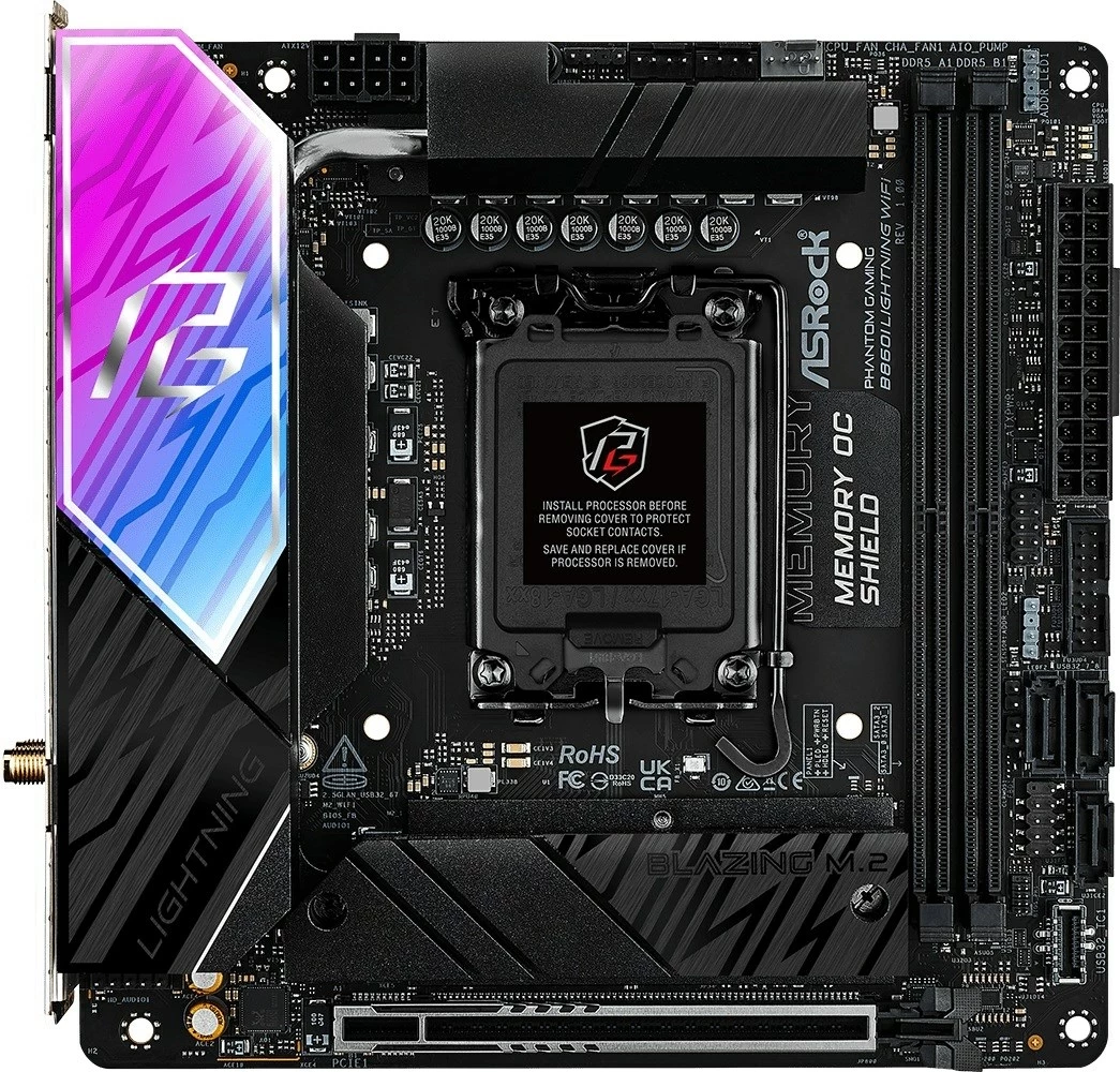 Plošča am3 ASRock B860I Lightning WiFi, Socket 1851, mini-ITX, bela