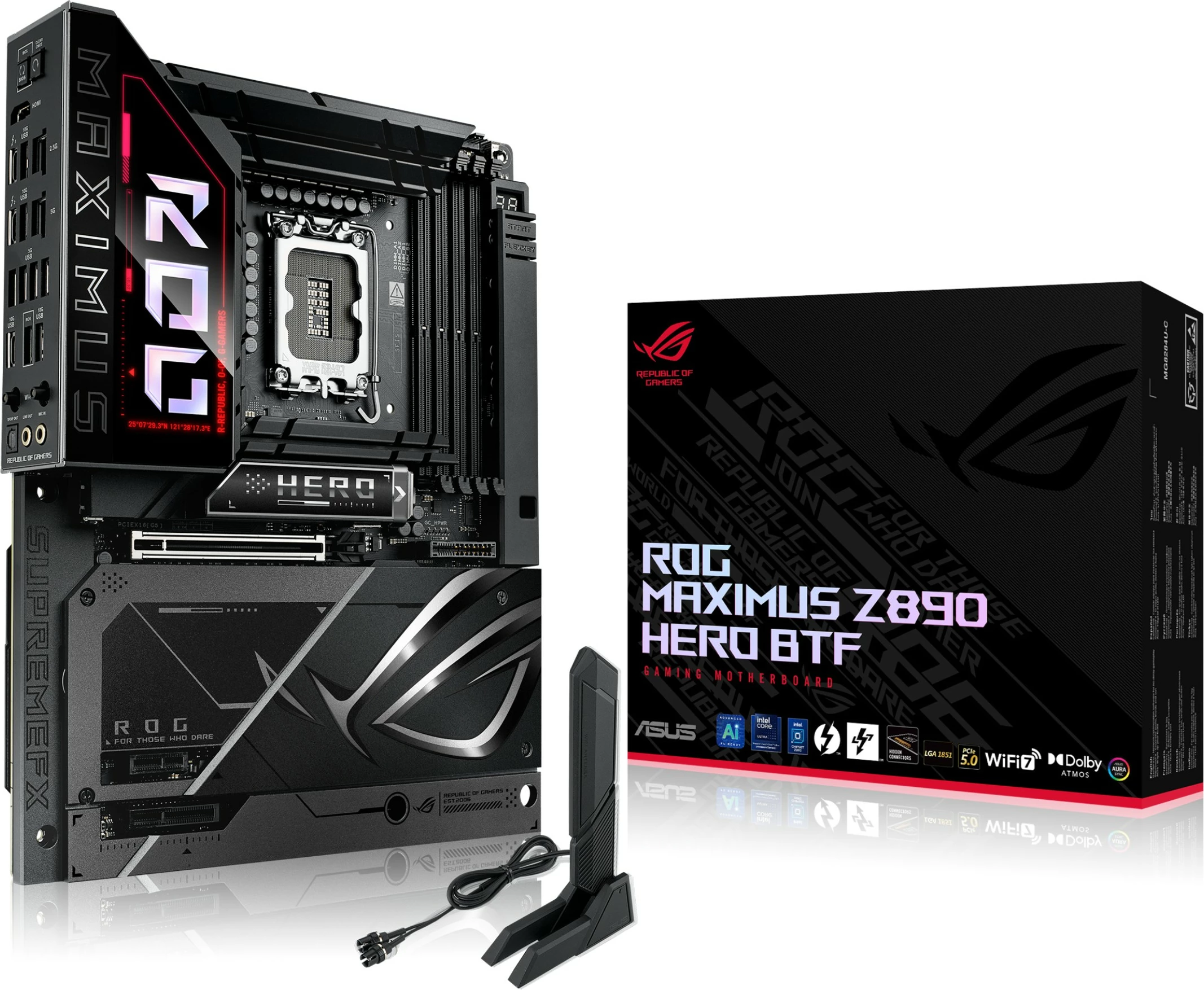 Matična plošča ASUS ROG MAXIMUS Z890 HERO BTF, Intel, LGA 1851, DDR5, 256 GB