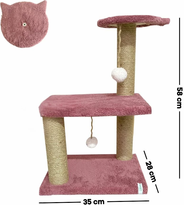 Deska za praskanje za mačko, mini, Paws & Whiskers, dusty rose