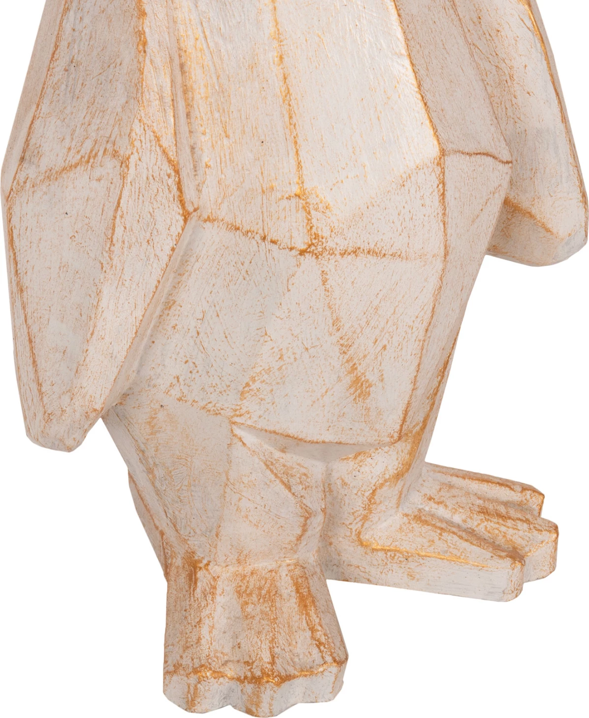 Talna dekoracija pingvin FH7915 GRC v beli patini z zlatimi detajli 30x20x60H cm