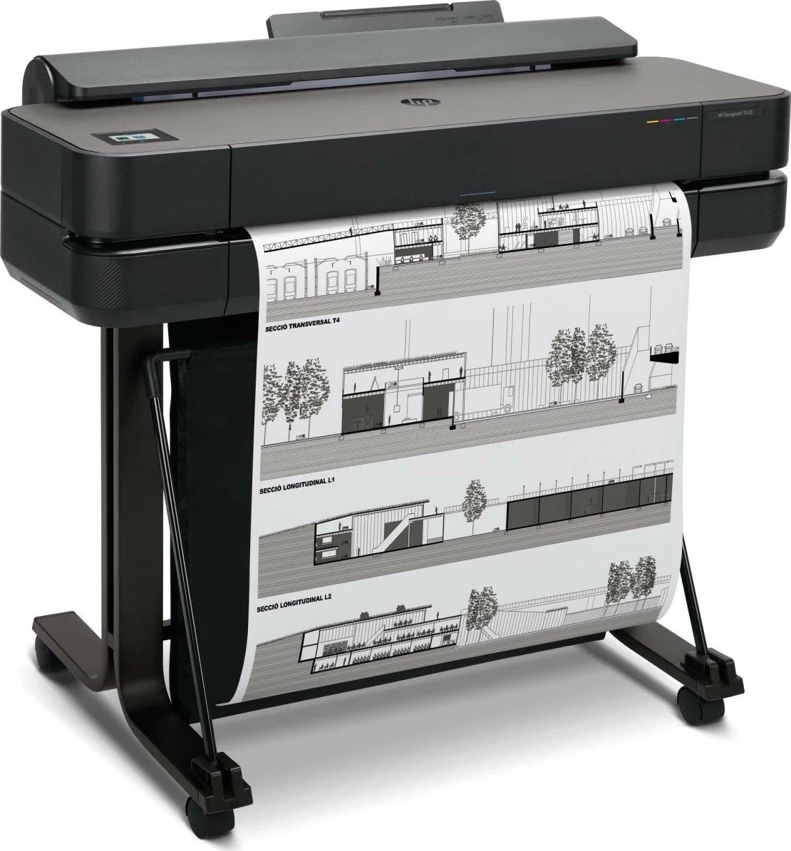 Velikformatni tiskalnik HP DesignJet T650, 24-palčni, črn