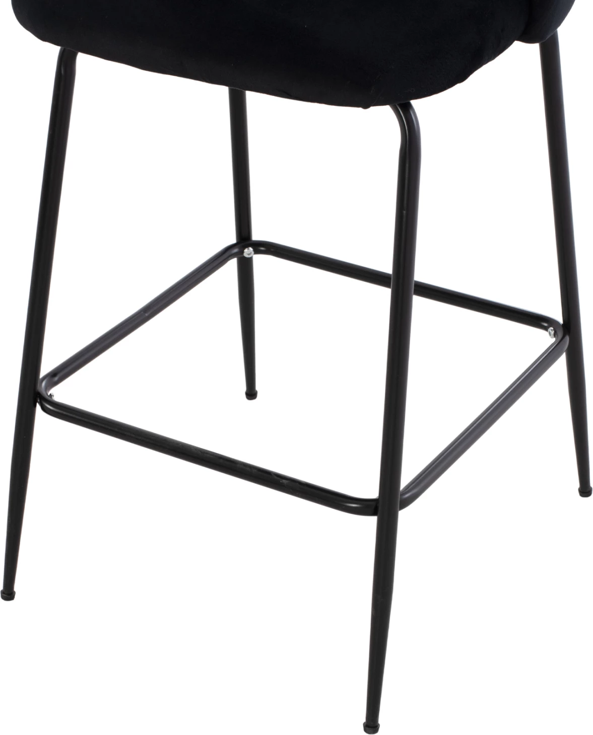 Srednje visoki stolček ODED s kovinskimi nogami in črnim žametom 45x53x98 cm, set 2 kosov