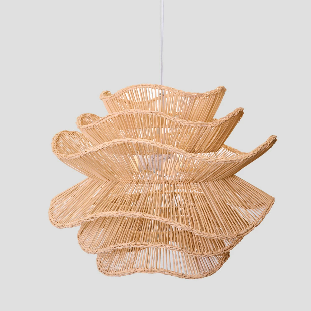 Stropna svetilka iz ratana, bela, 61x47 cm Aurora