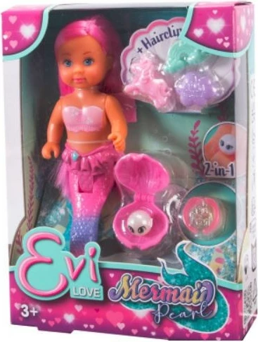 Morska deklica Evi Love Pearl, Simba, 12 cm, z dodatki, za deklice