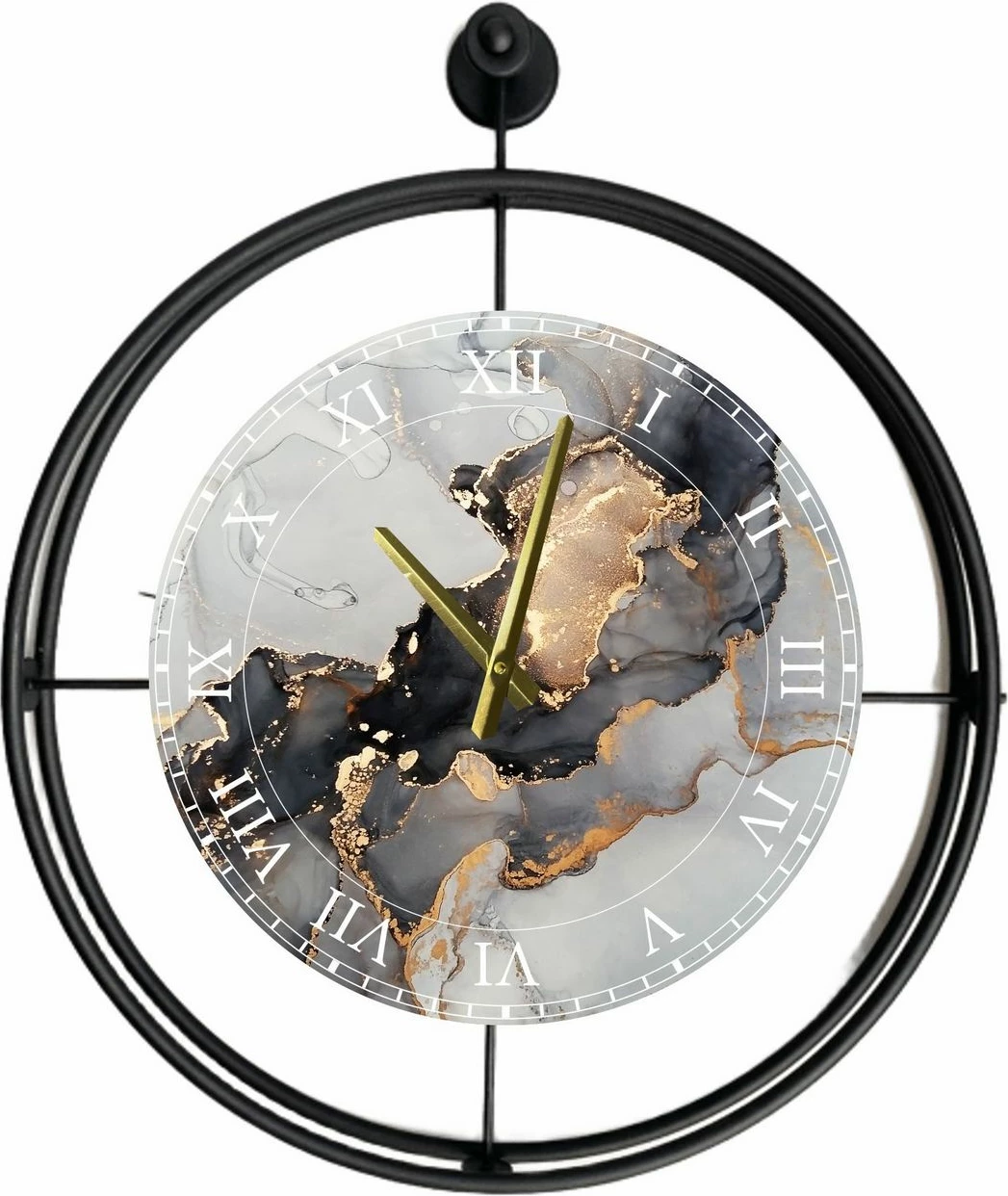 Dekorativna stenska ura iz kovine Wallity, Mclock-00122, črna